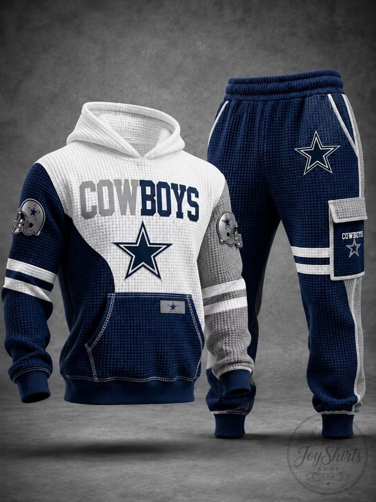Dallas Cowboys Football Team Waffle Knit Hoodie and Jogger Set