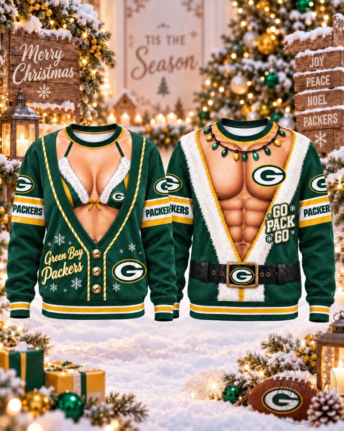 Green Bay Packers Christmas Holiday Ugly Sweater Sweatshirt