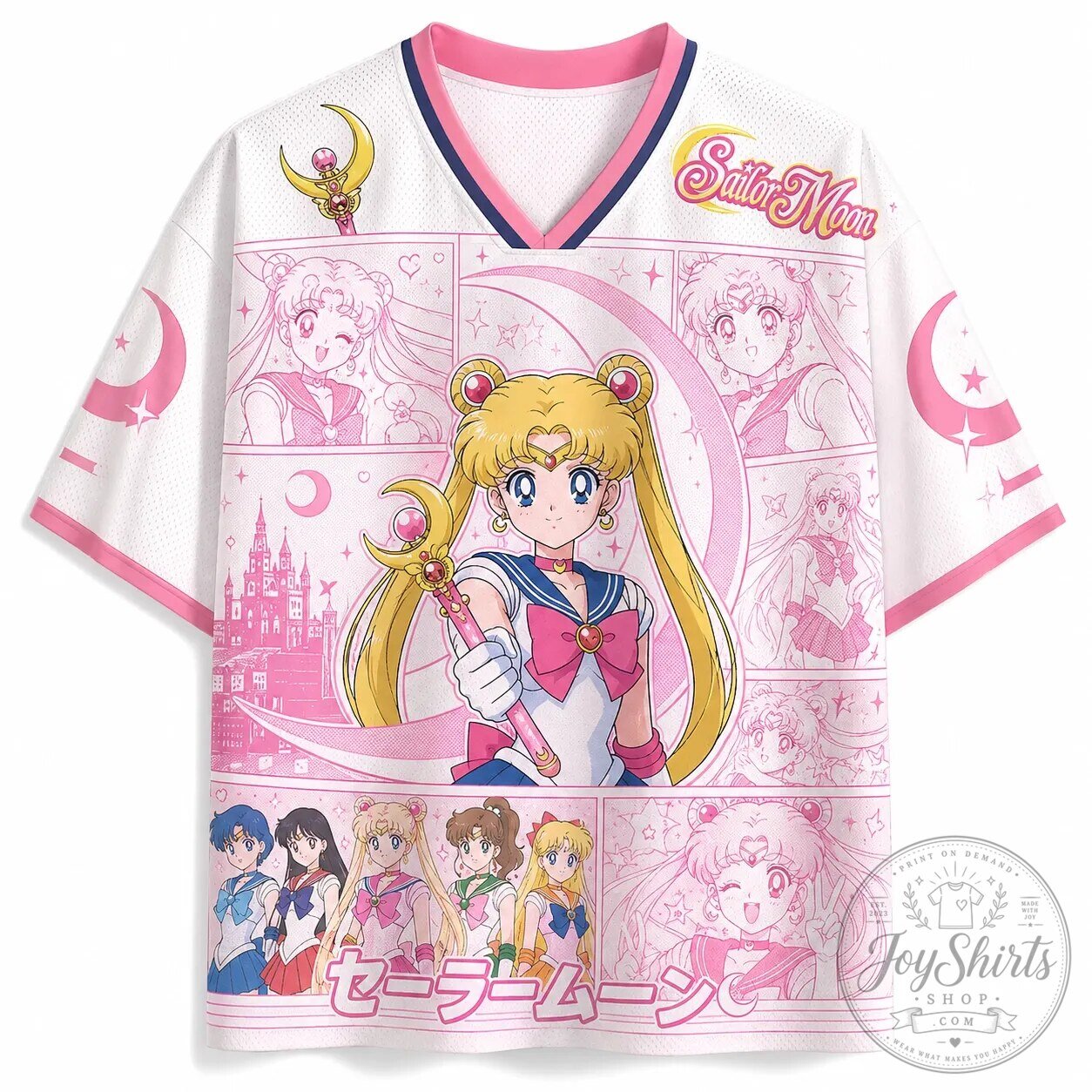 Sailor Moon Anime Manga Cartoon Character Pink Football Jersey