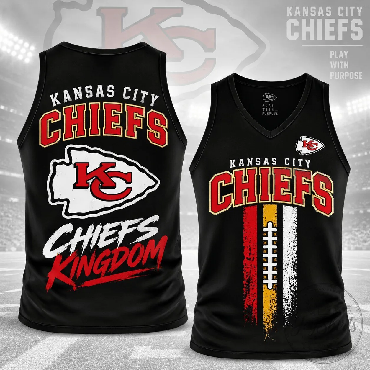 Kansas City Chiefs Football Team Fan Black Tank Top