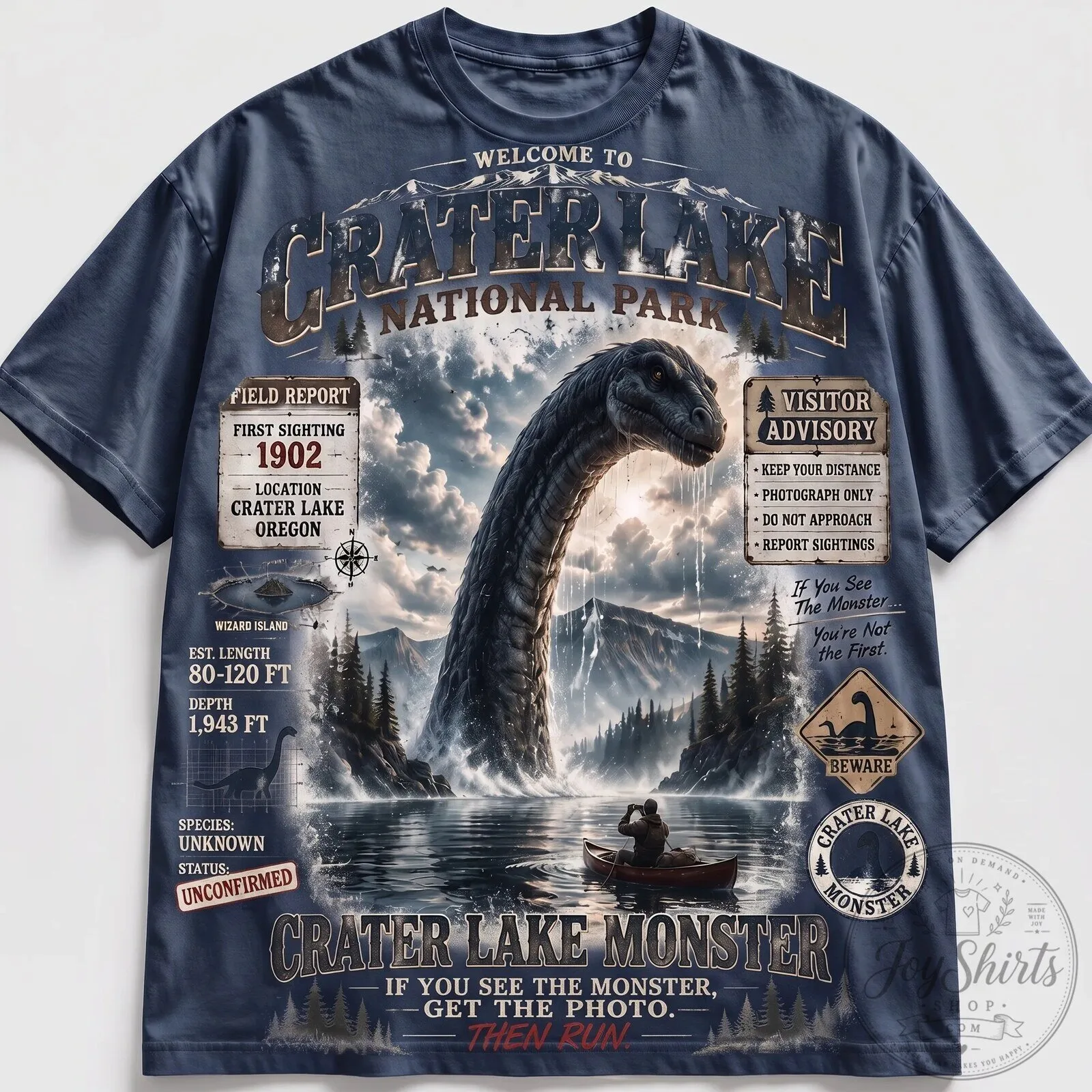 Crater Lake Monster N 2 Deep Waters Oregon Vintage Cryptid Graphic T-Shirt