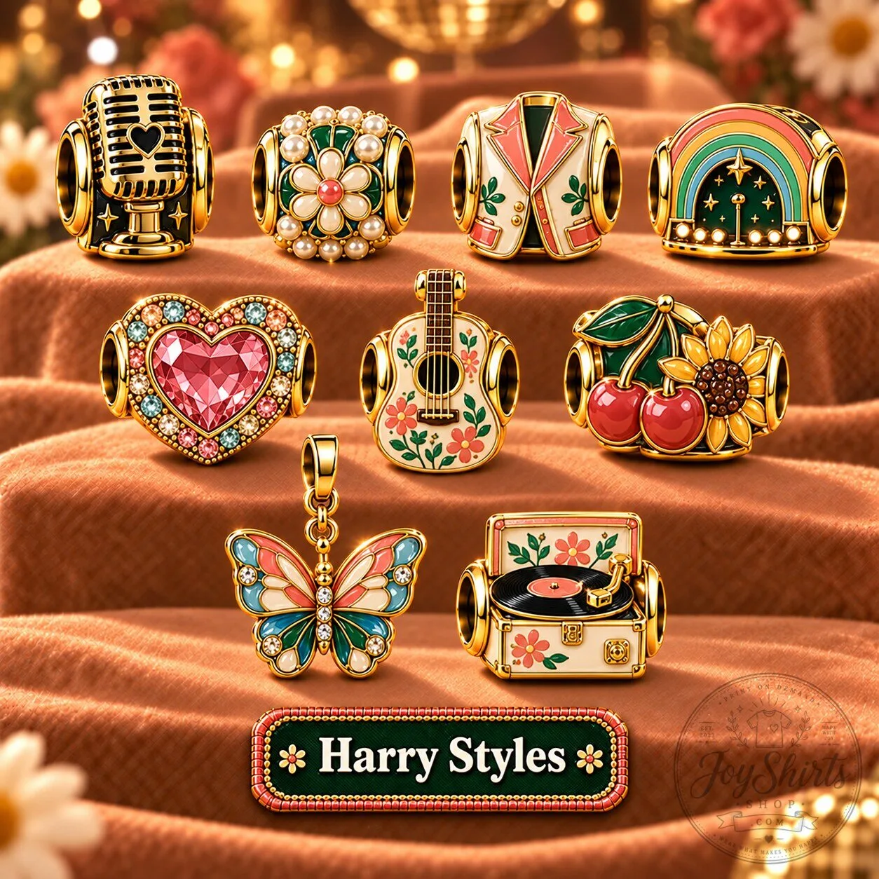 Harry Styles Inspired Gold Charm Set for Bracelets and Necklaces