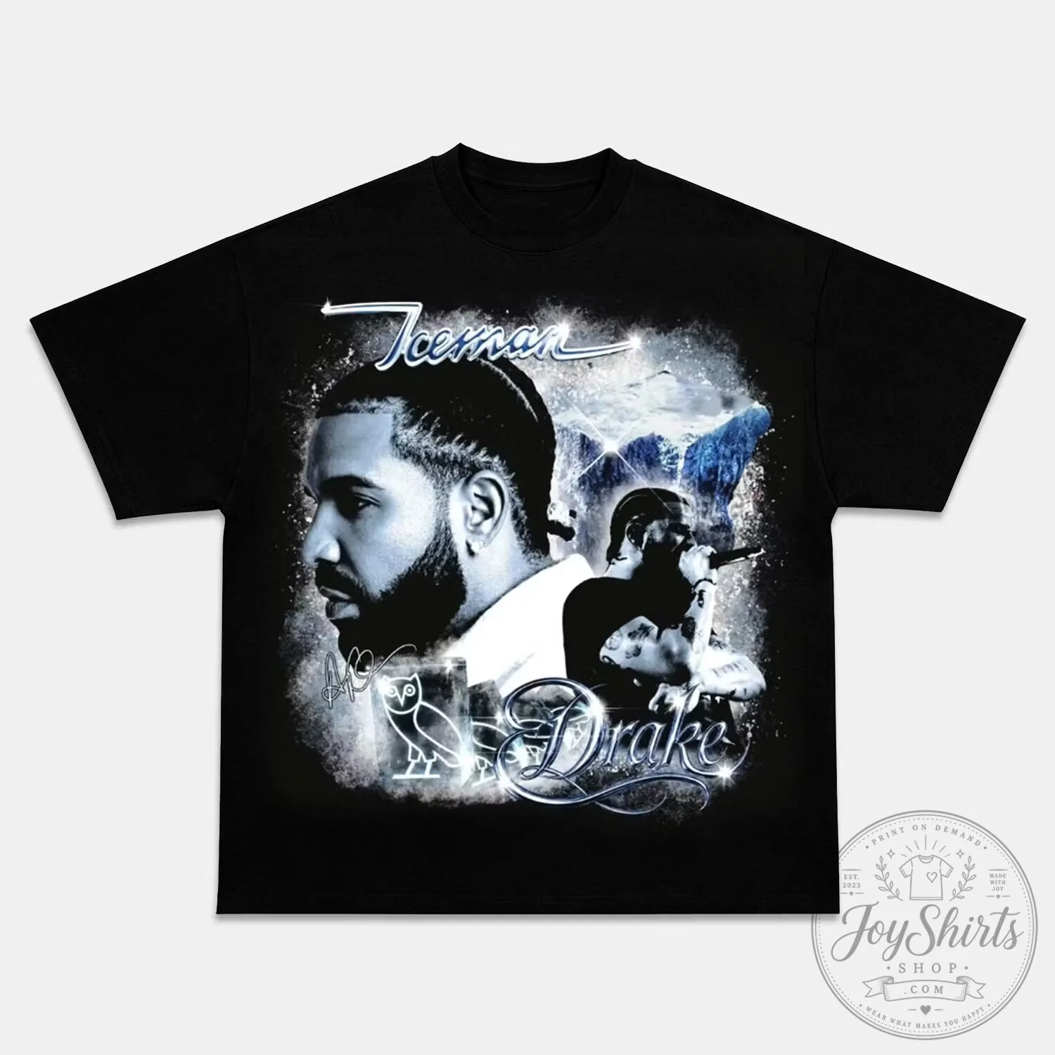 Drake Iceman 2026 Black Graphic T-Shirt