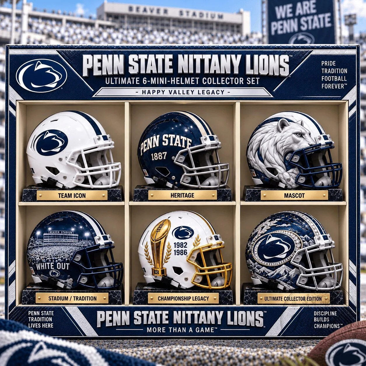 Penn State Nittany Lions Ultimate 6-Mini Helmet Collector Set