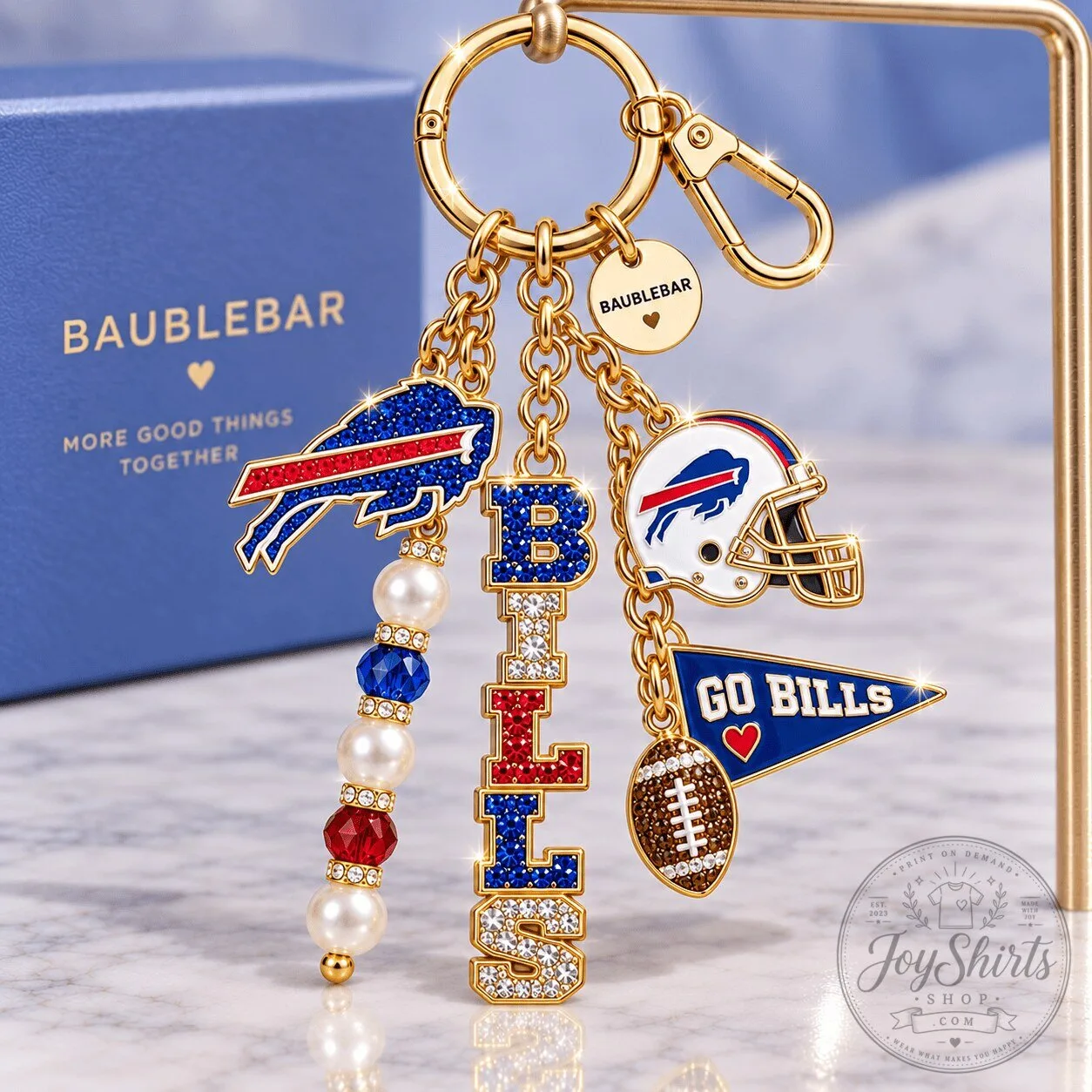 Buffalo Bills NFL Football Team Logo Charm Keychain