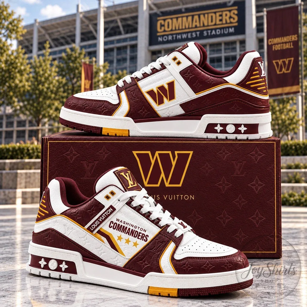 Washington Commanders Football Team Louis Vuitton Style Sneakers Shoes