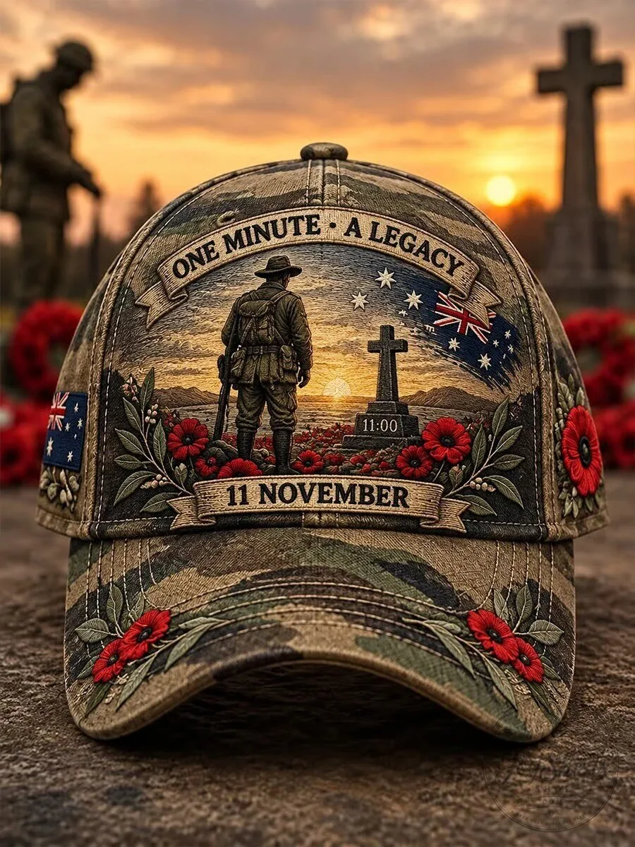 Australian Remembrance Day One Minute A Legacy Camouflage Cap Hat