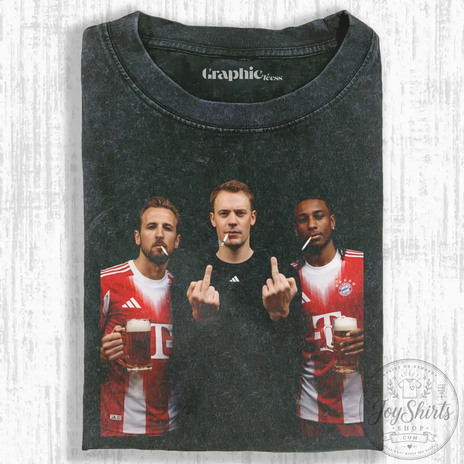 Bayern Munich Football Club T-Shirt featuring Michael Olise, Harry Kane, and Manuel Neuer