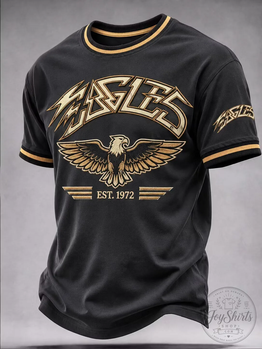 Eagles Band Est 1972 Golden Logo Graphic Print Men's T-Shirt