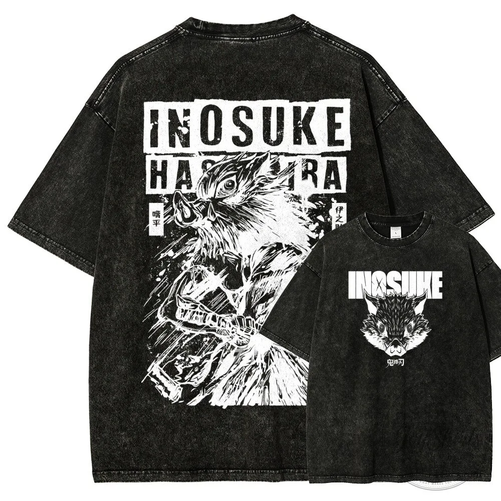Demon Slayer Inosuke Hashibira Oversized Washed T-Shirt