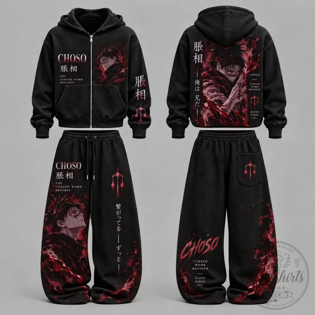 Jujutsu Kaisen Choso Cursed Womb Brother Anime Zip-Up Hoodie and Pants Set 1 Jujutsu Kaisen Choso Cursed Womb Brother Anime Zip-Up Hoodie and Pants Set