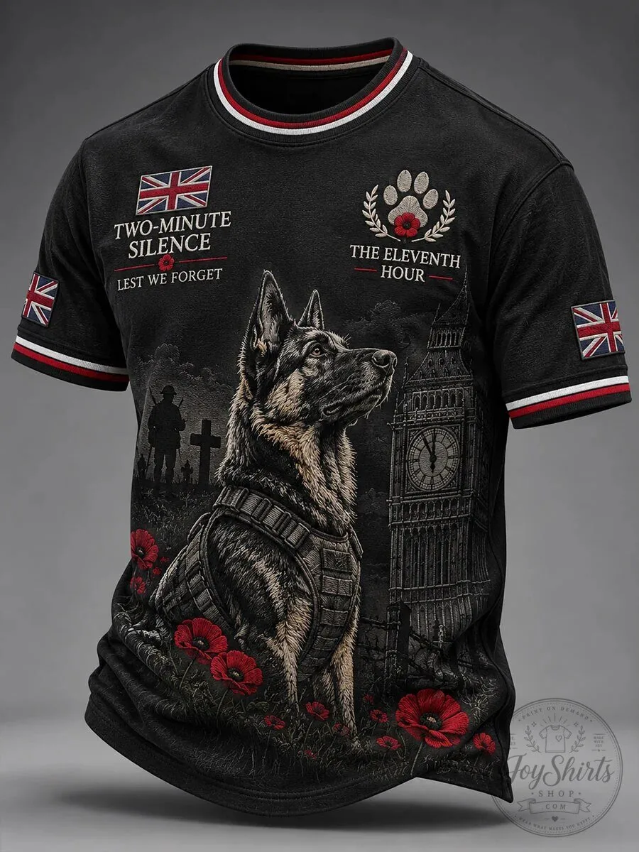 Lest We Forget Military Dogs Remembrance Day German Shepherd T-Shirt