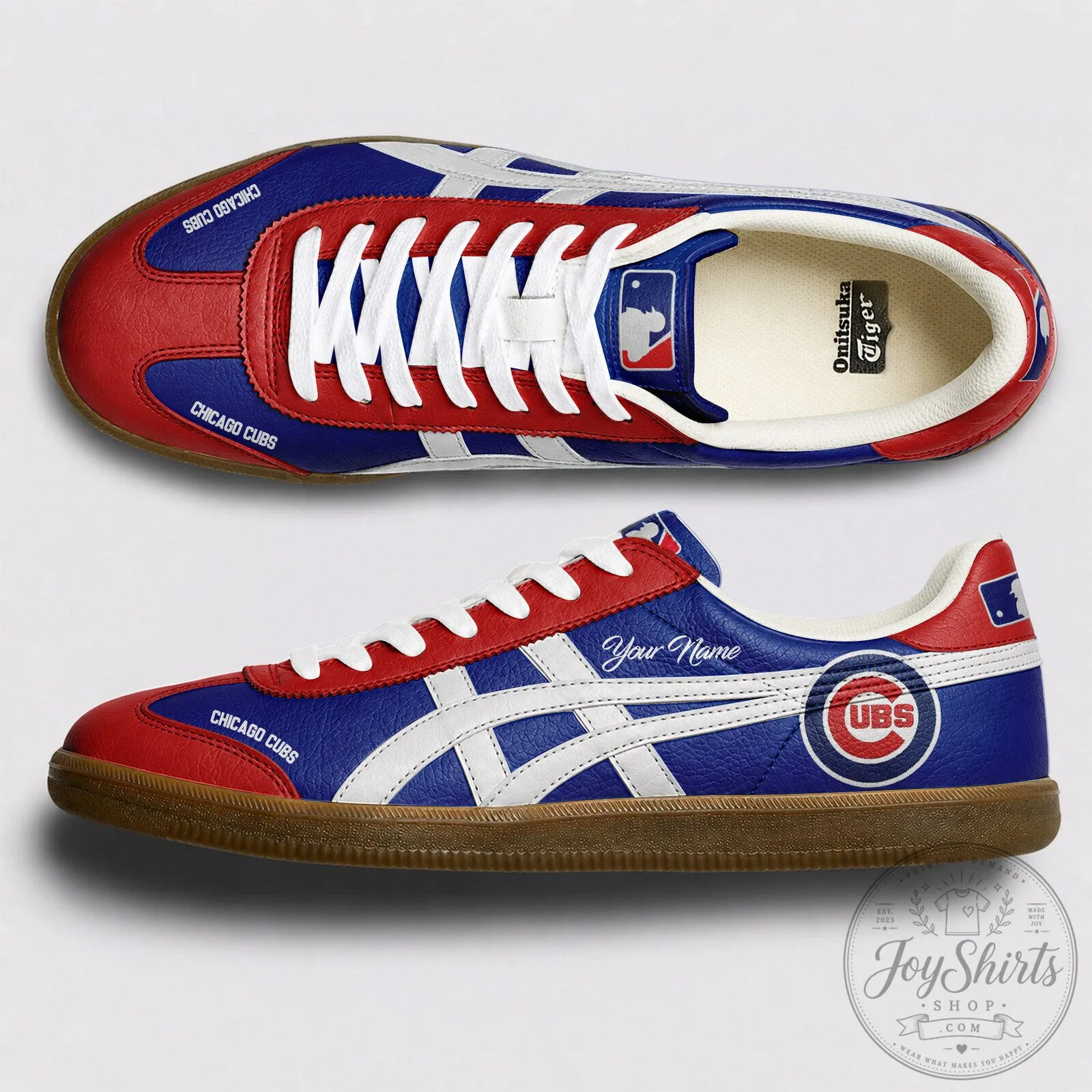 Chicago Cubs Baseball Team Logo Red Blue Custom Athletic Shoes
