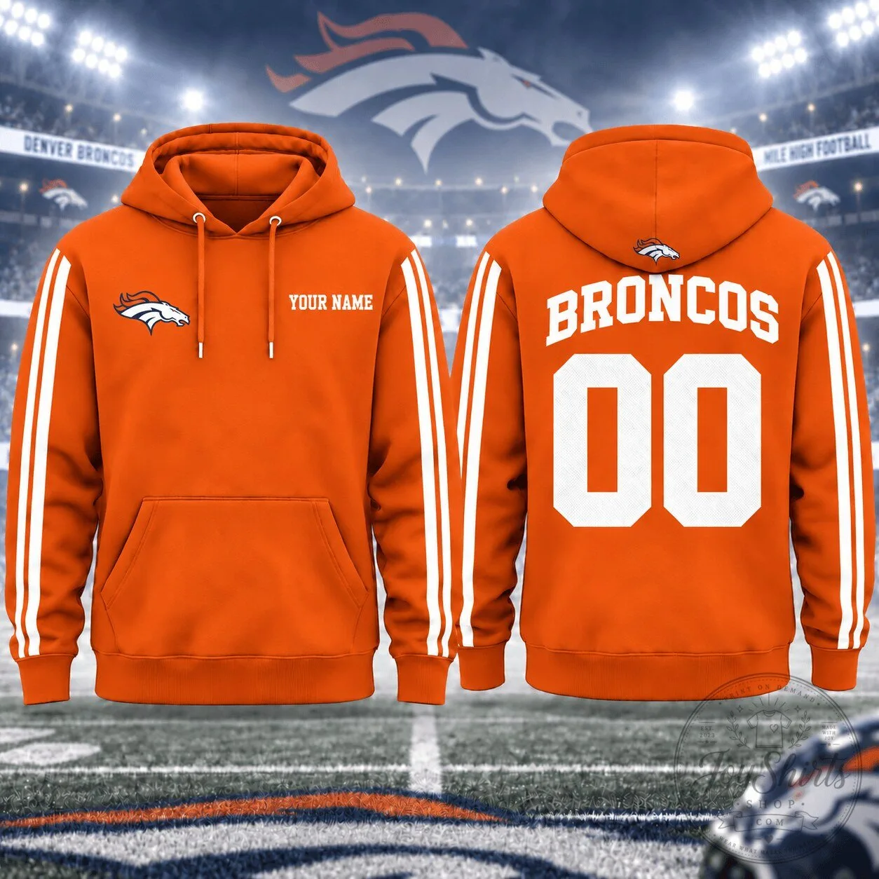 Denver Broncos National Football League Personalized Orange Hoodie