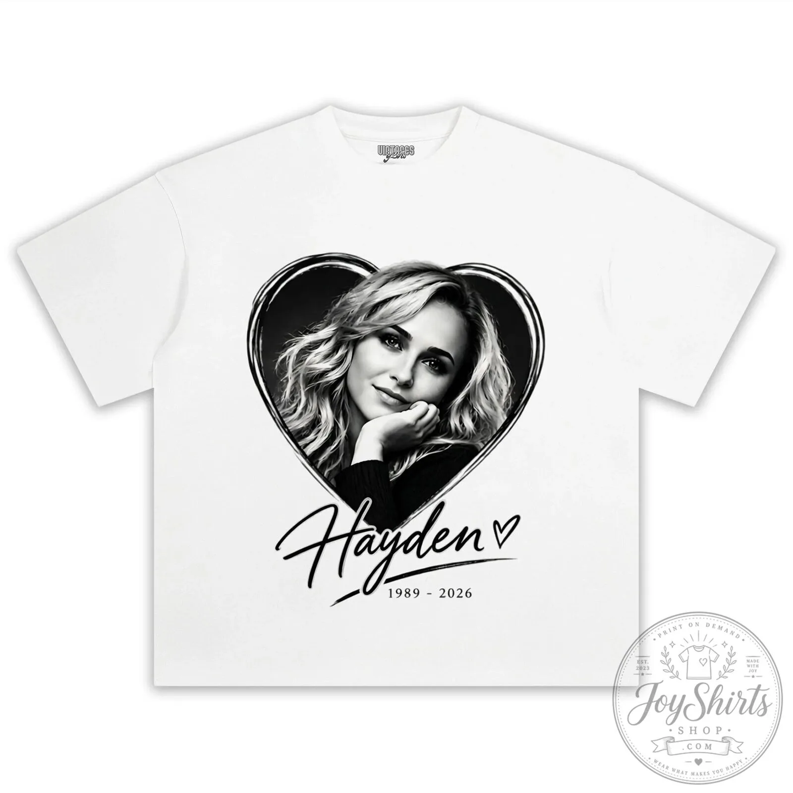 Hayden Panettiere Heart Portrait Graphic T-Shirt