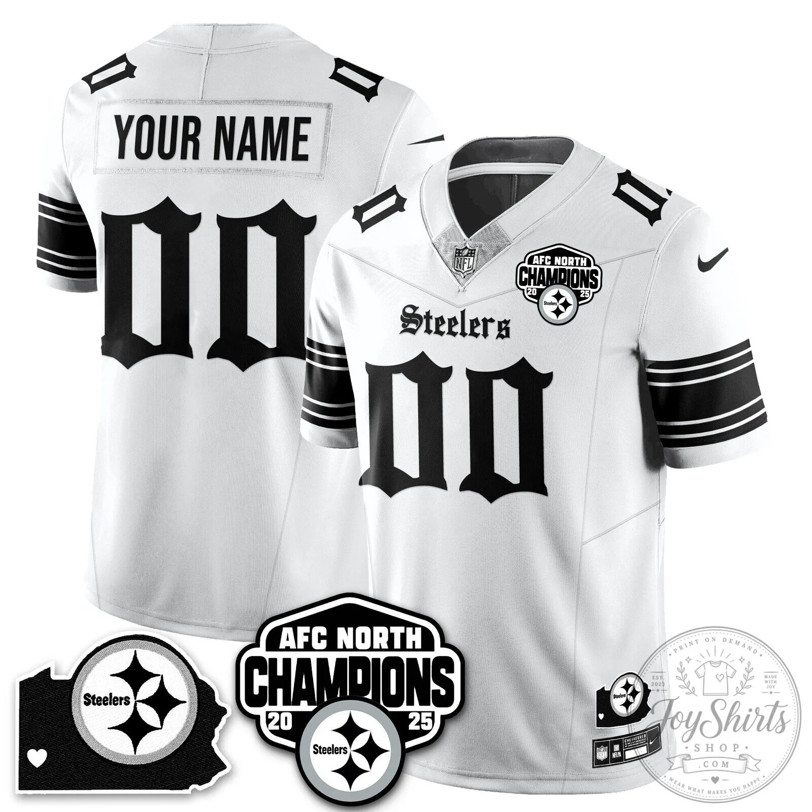 Pittsburgh Steelers AFC North Champions 2025 Custom Stitched Football Jersey