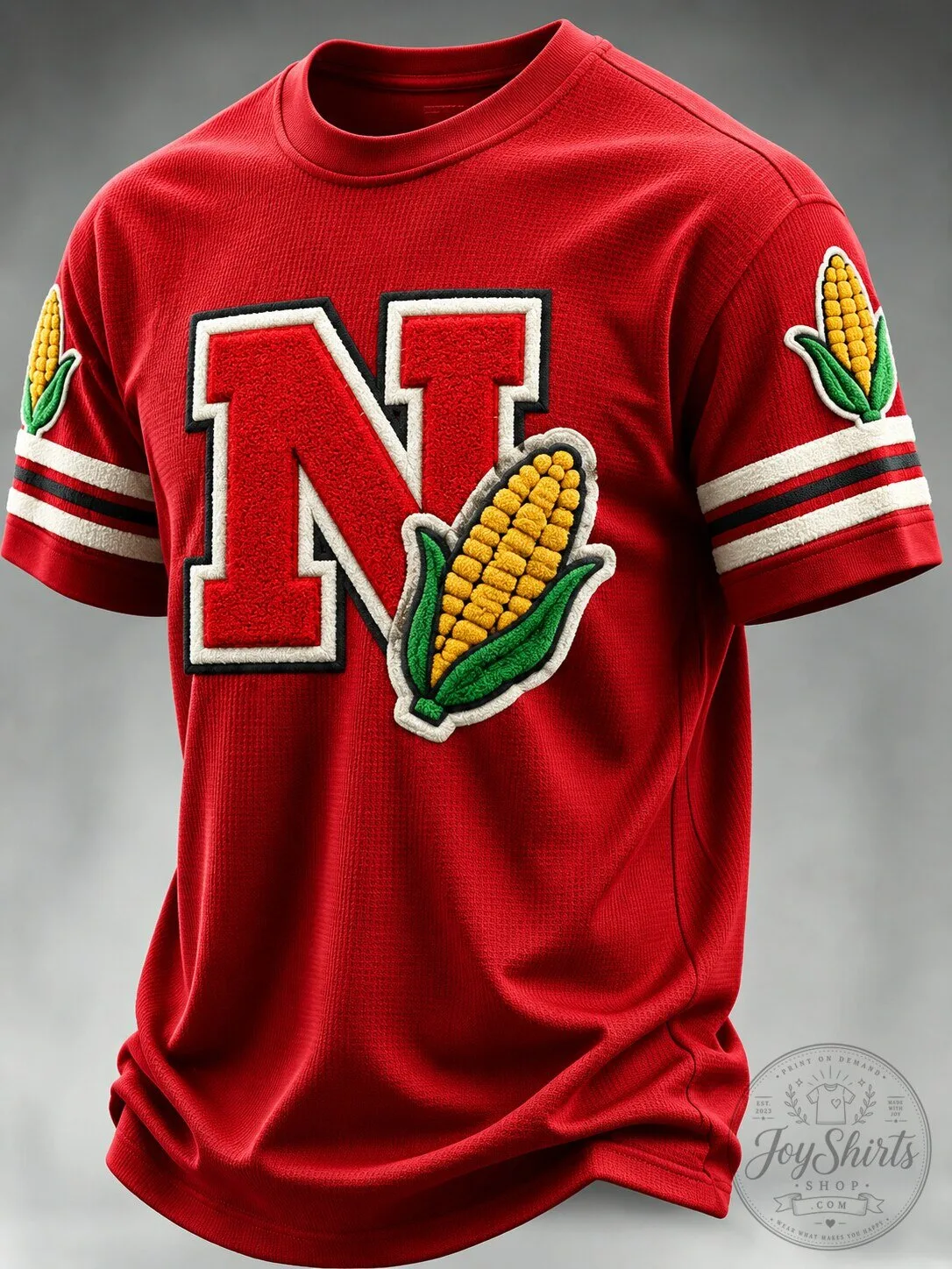 Nebraska Cornhuskers Red Football Jersey with Corn Graphic