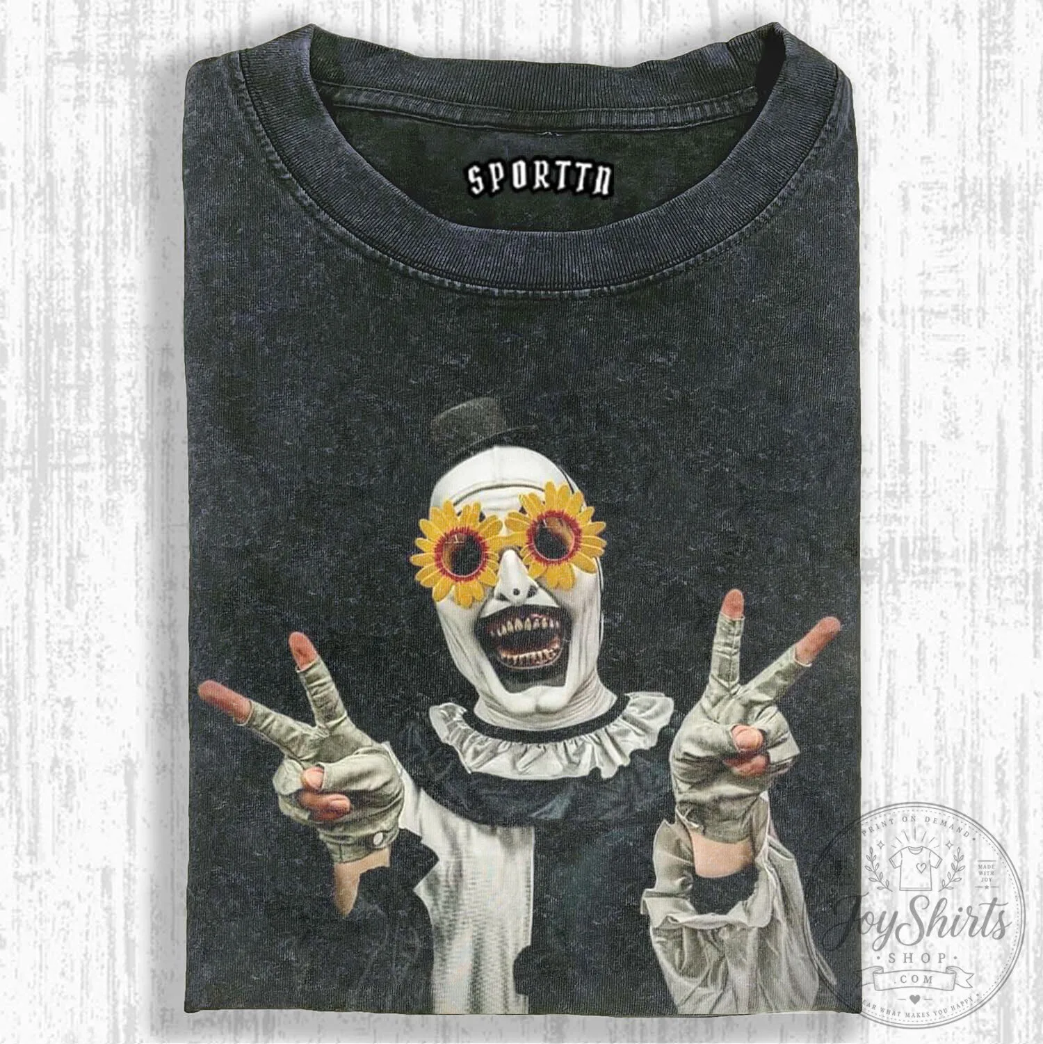 Terrifier Art The Clown Horror Movie Character Sunflower Glasses T-Shirt