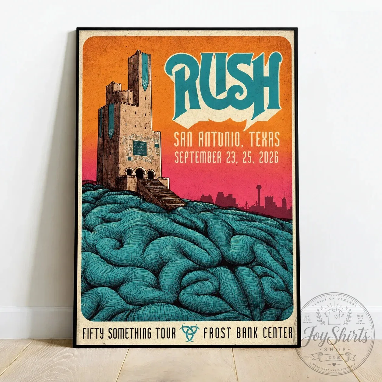 Rush Fifty Something Tour San Antonio Texas 2026 Concert Poster
