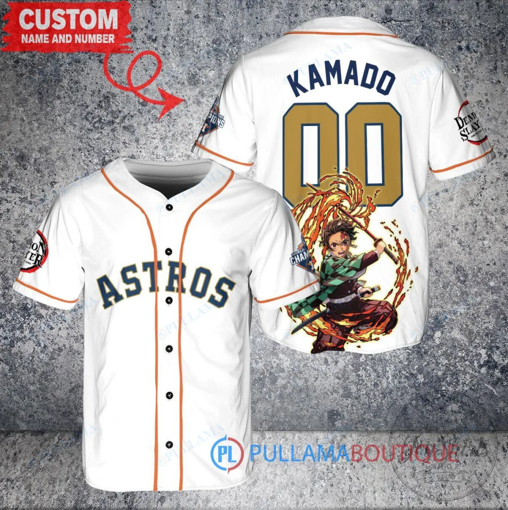 Houston Astros Baseball Demon Slayer Tanjiro Kamado Custom Jersey 14 Houston Astros Baseball Demon Slayer Tanjiro Kamado Custom Jersey