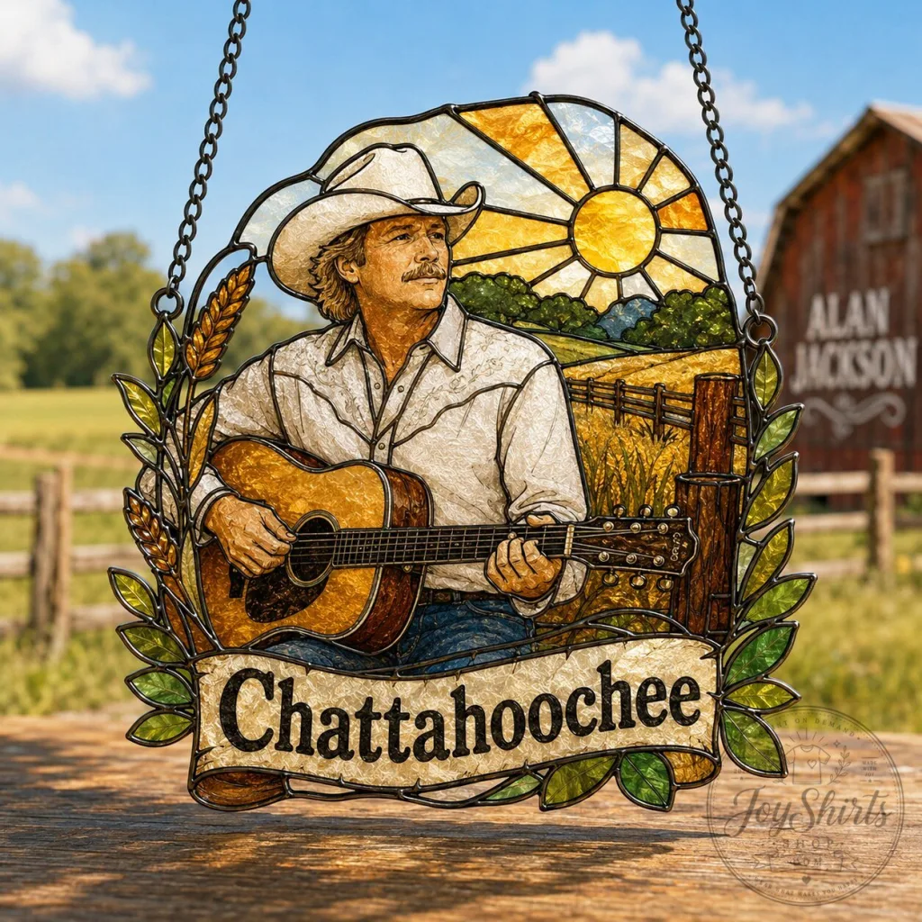 Alan Jackson Chattahoochee Stained Glass Country Music Suncatcher Window Hanging 49 Alan Jackson Chattahoochee Stained Glass Country Music Suncatcher Window Hanging