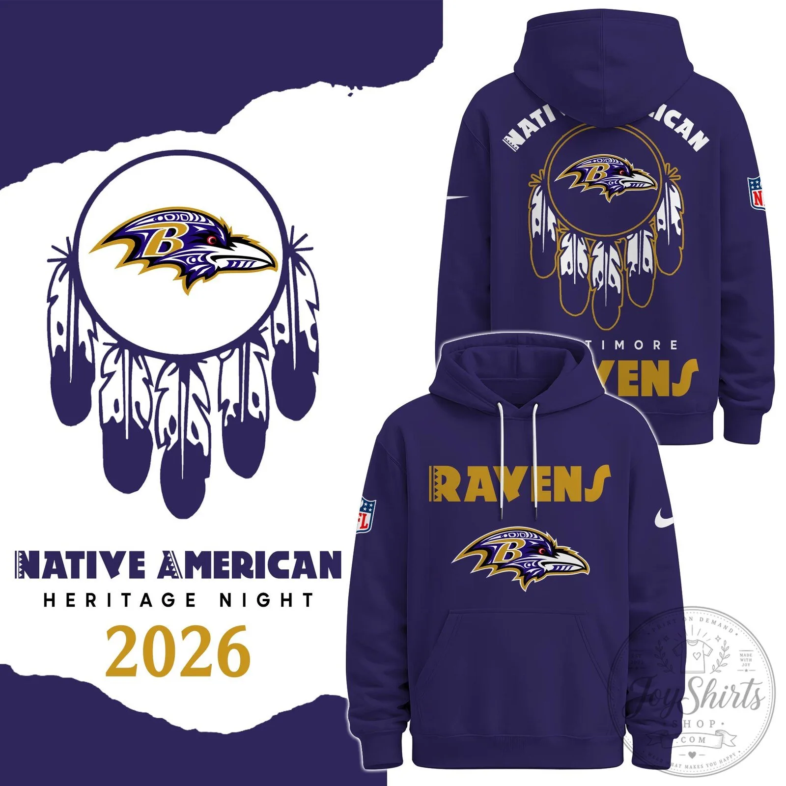 Baltimore Ravens Native American Heritage Night 2026 Purple Hoodie 5 Baltimore Ravens Native American Heritage Night 2026 Purple Hoodie