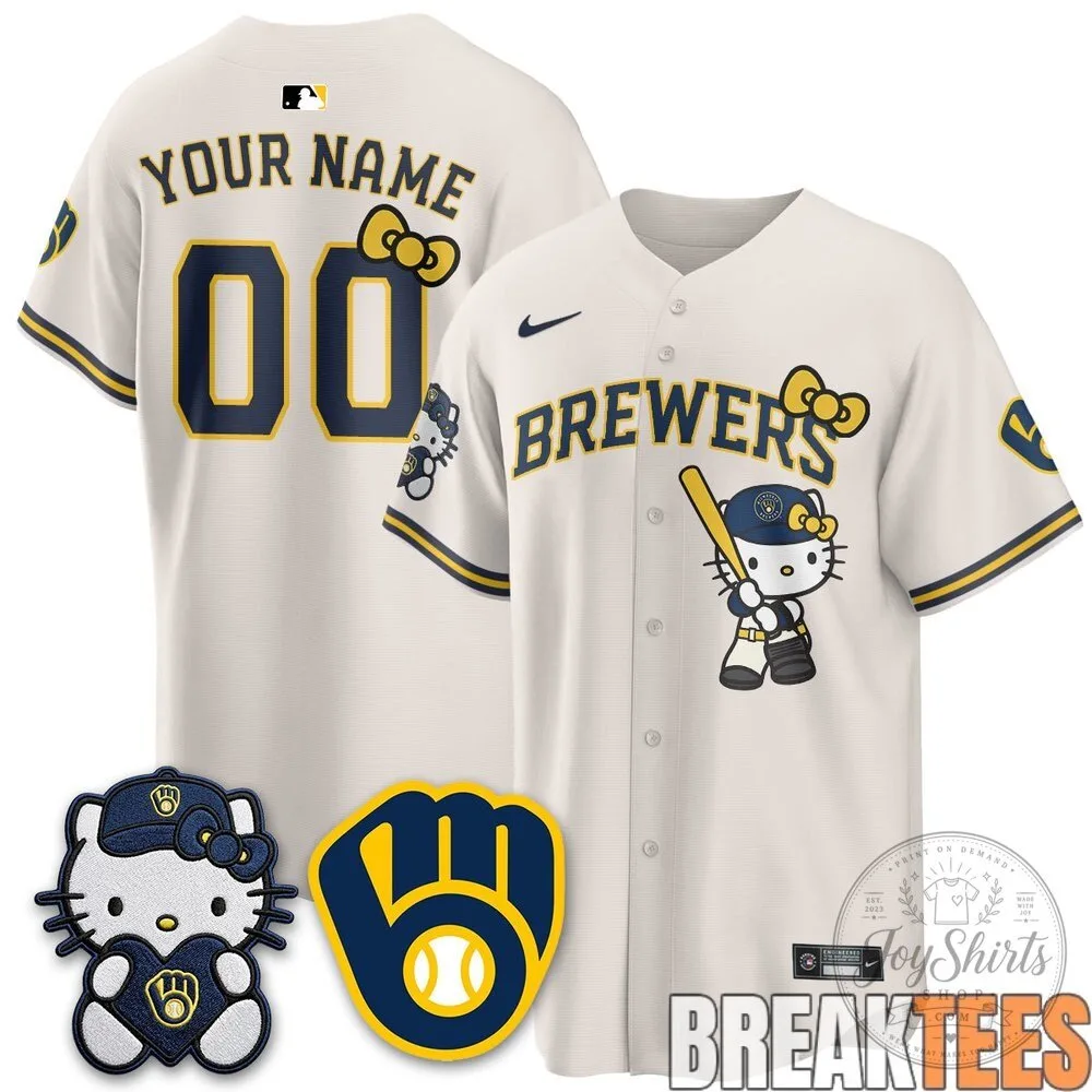 Milwaukee Brewers Hello Kitty Night Custom Baseball Jersey