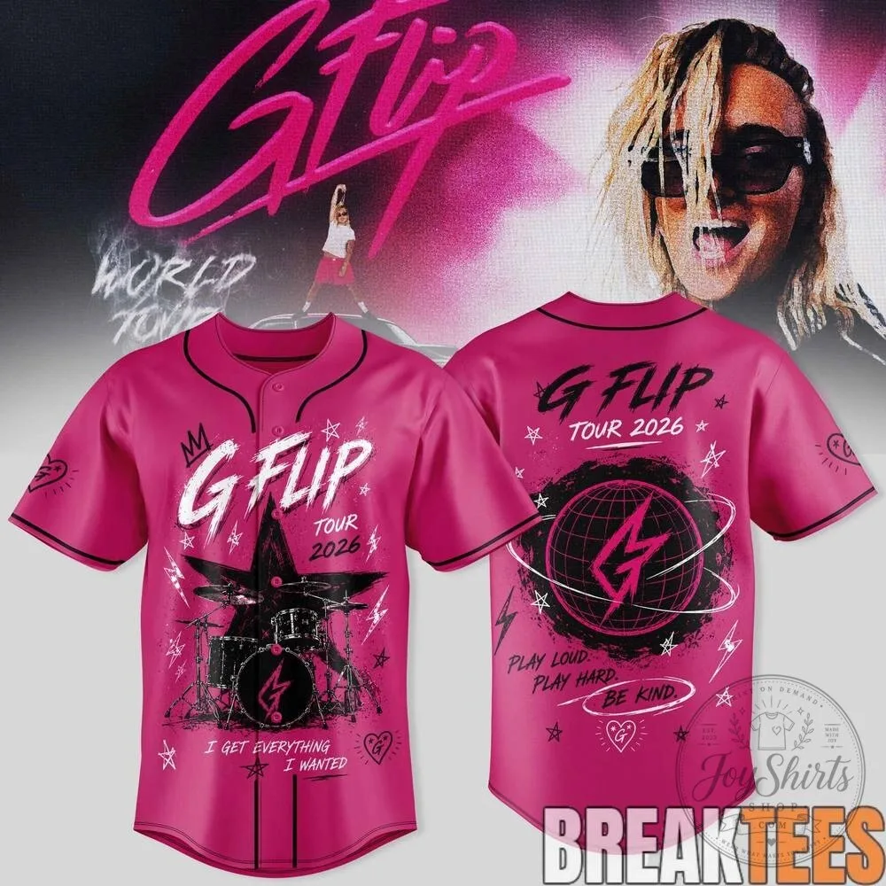 G Flip World Tour 2026 Pink Baseball Jersey for Music Fans