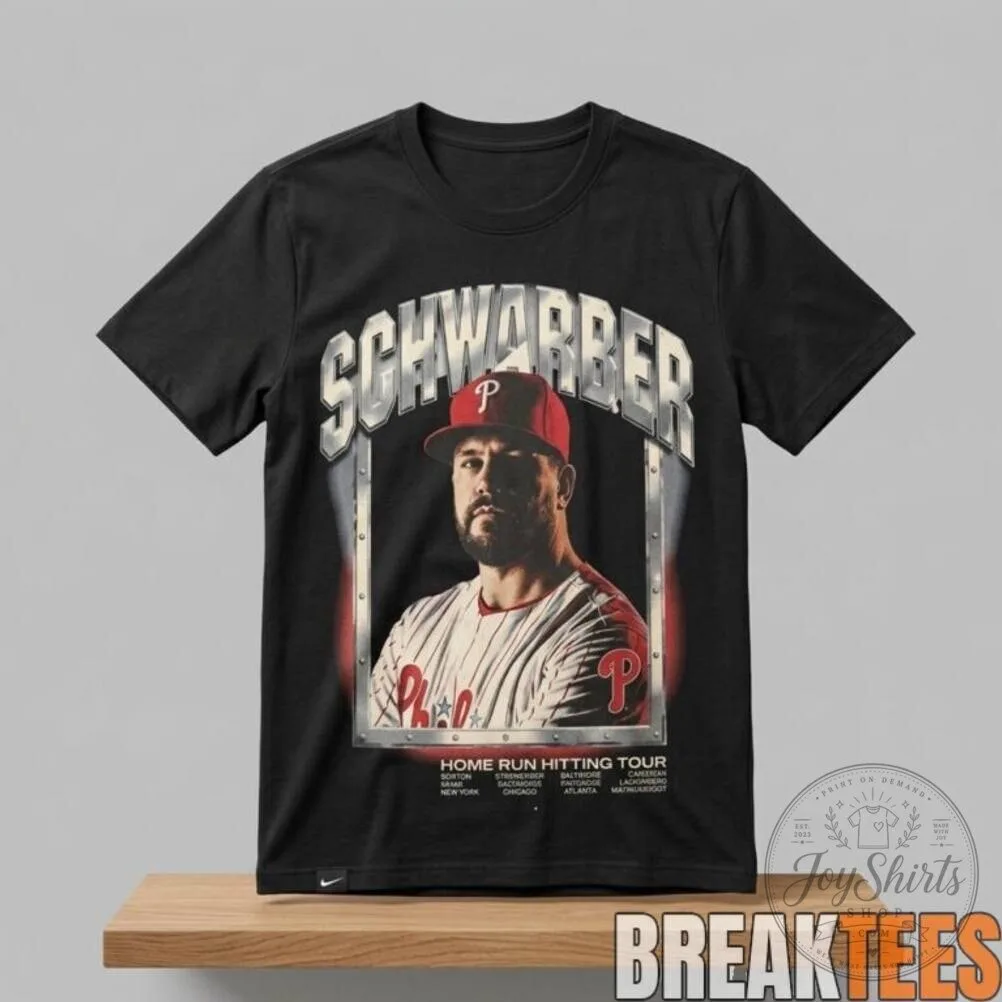 Kyle Schwarber Philadelphia Phillies Home Run Hitting Tour Black T-Shirt
