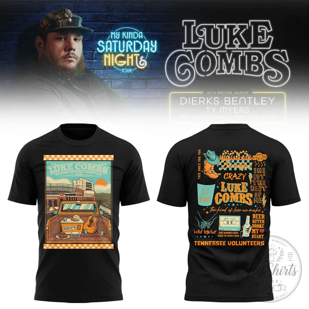 Luke Combs My Kinda Saturday Night Tour Neyland Stadium T-Shirt