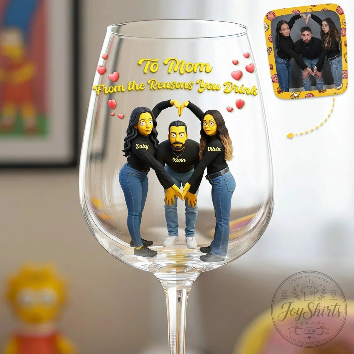 Personalized To Mom From The Reasons You Drink Wine Glass