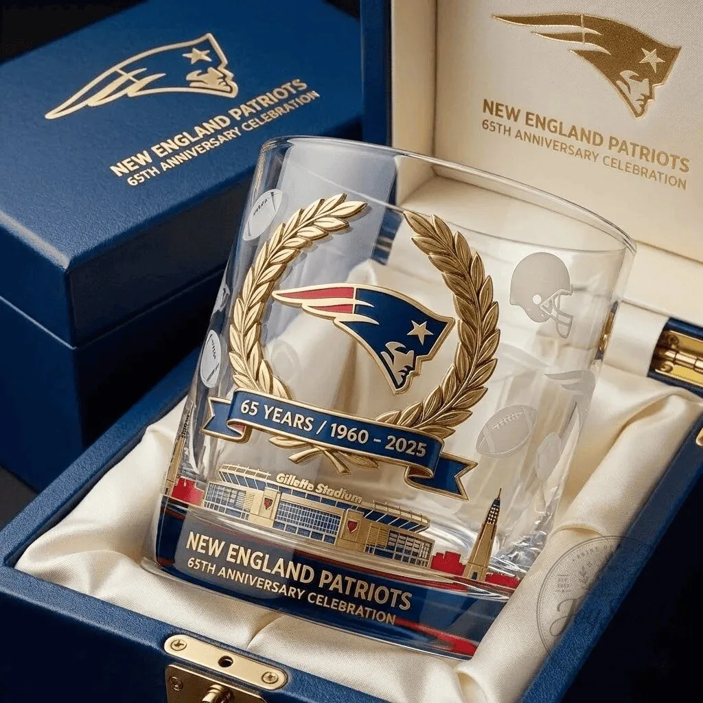 New England Patriots 65th Anniversary Celebration Drinking Glass