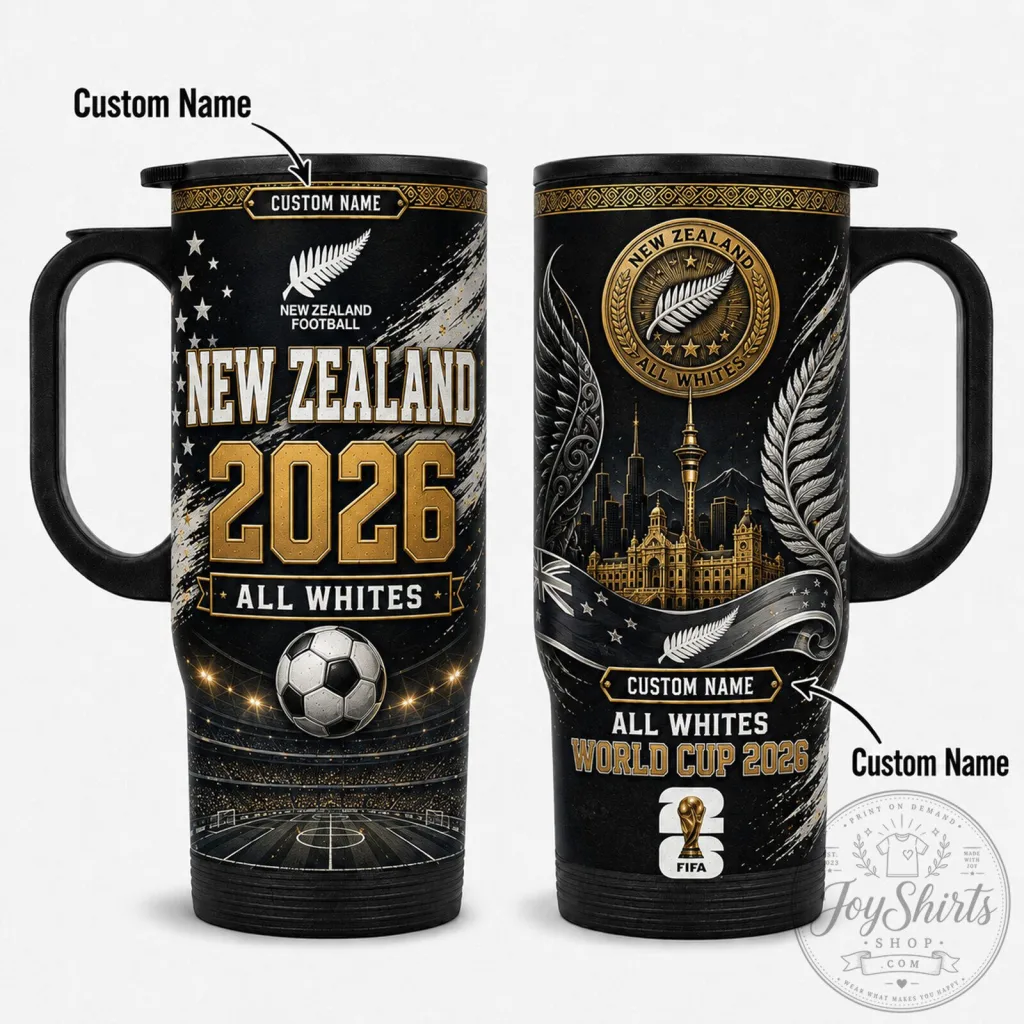 New Zealand All Whites Football World Cup 2026 Travel Tumbler