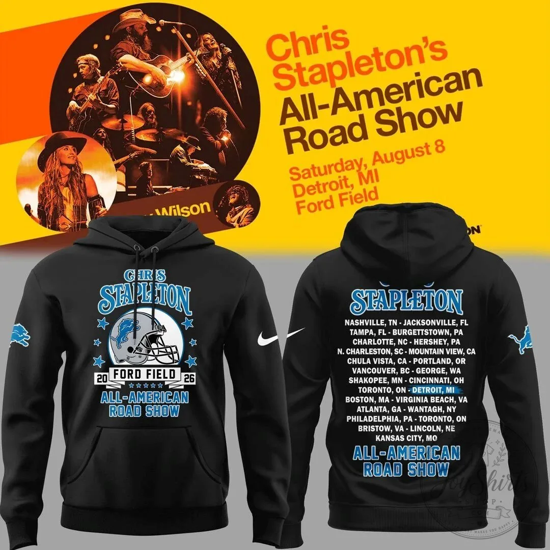 Detroit Lions Hoodie for Chris Stapleton's All-American Road Show
