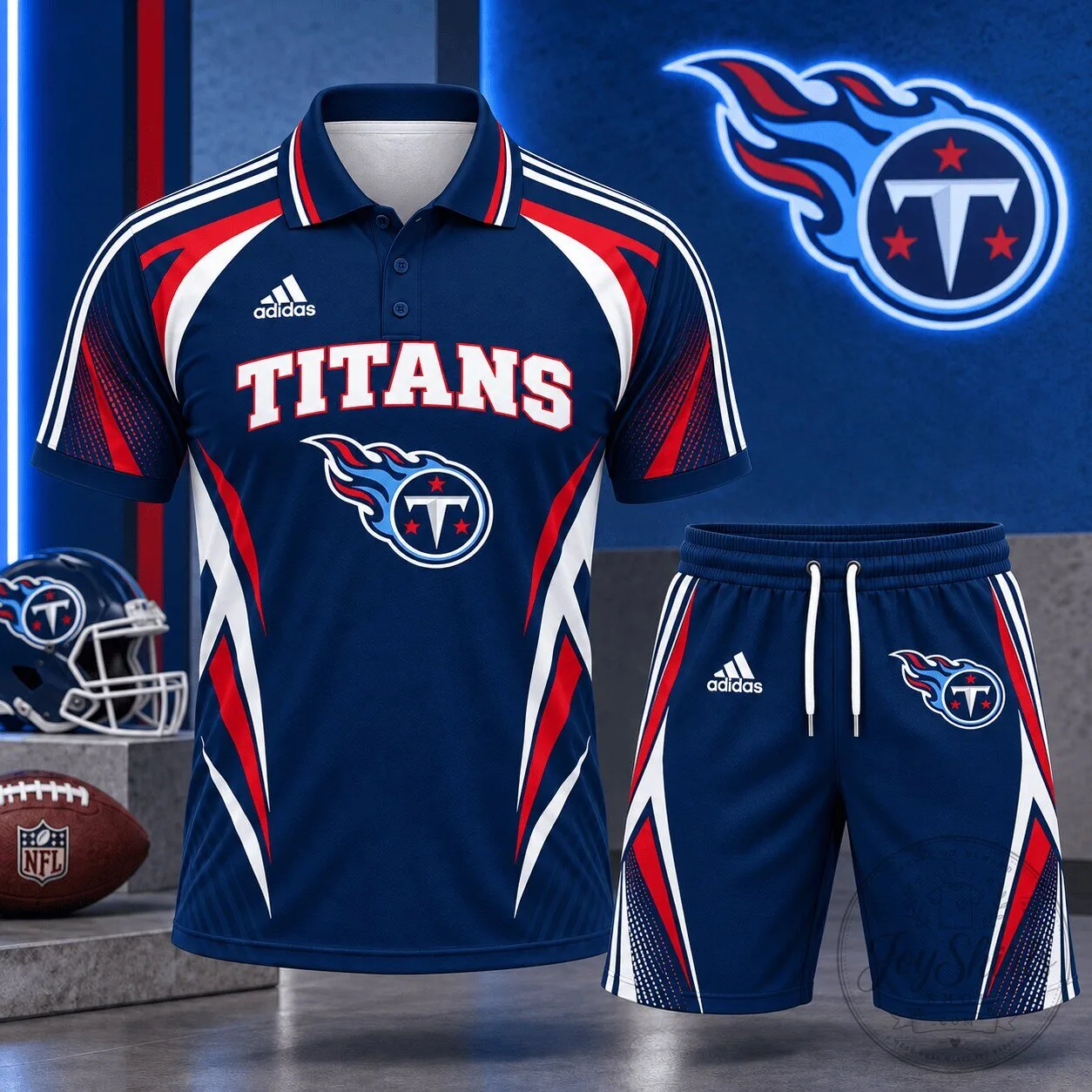 Tennessee Titans Polo Shirt and Shorts Set for NFL Fans