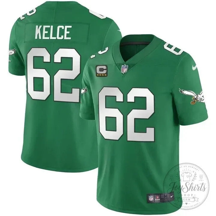 Jason Kelce Philadelphia Eagles Kelly Green Football Jersey