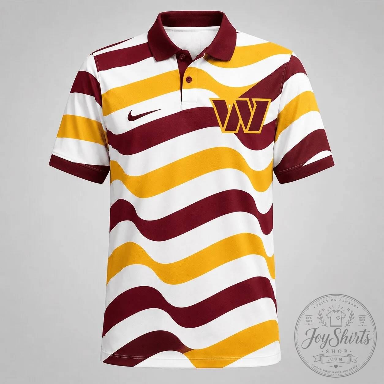 Washington Commanders National Football League Wavy Striped Polo Shirt