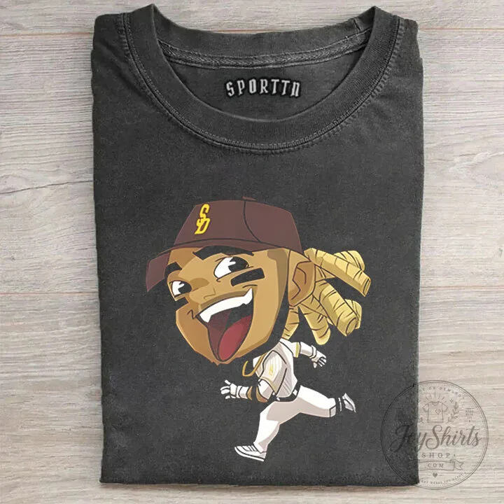 Fernando Tatis Jr. Cartoon Character Baseball Player T-Shirt