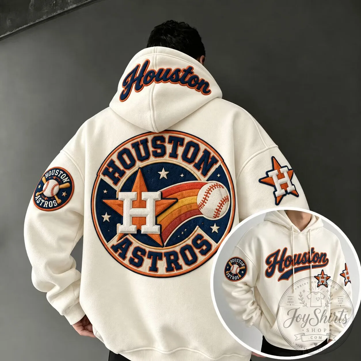 Houston Astros Baseball Team Logo Oversized Hoodie Sweatshirt