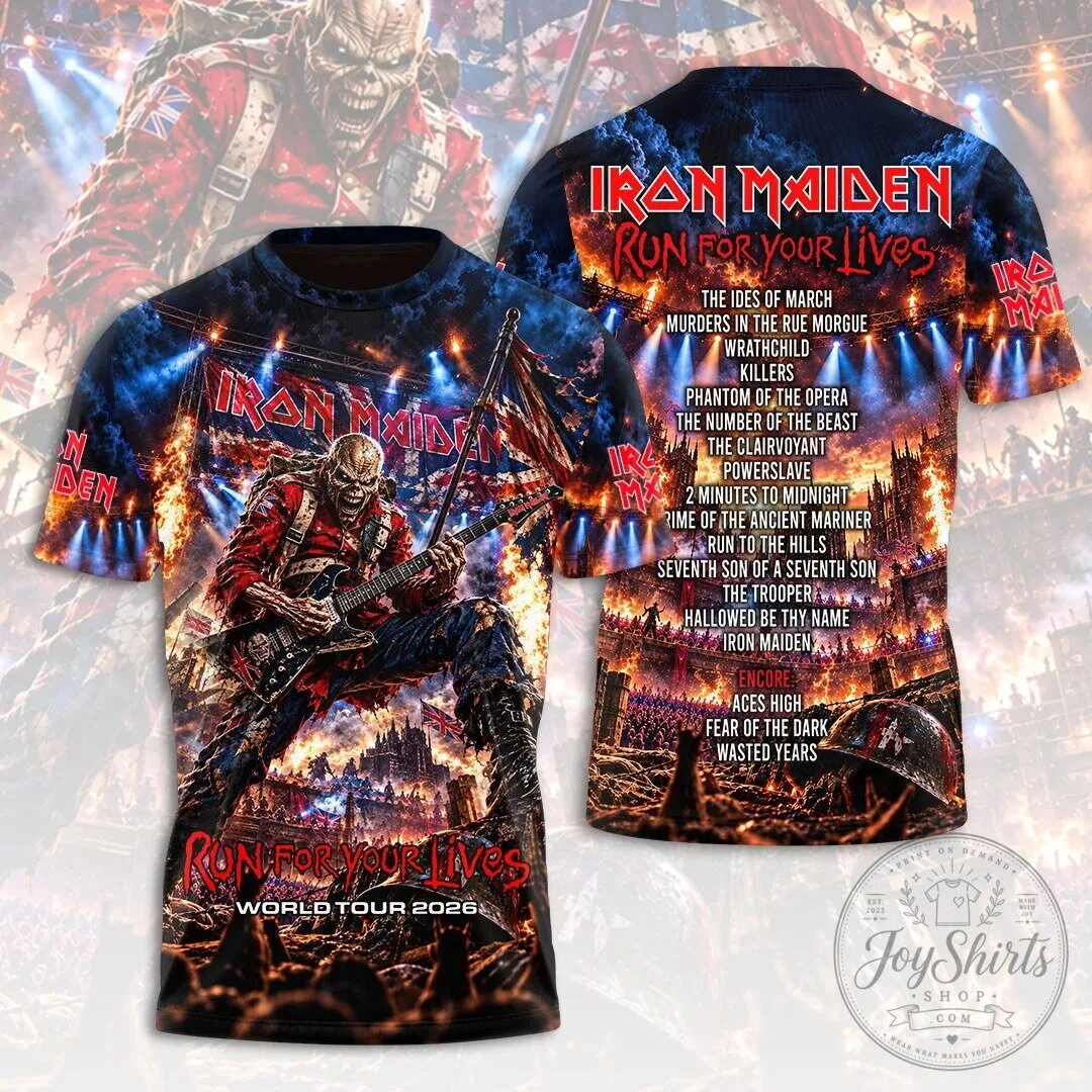World Tour 2026 Graphic T-Shirt for Iron Maiden's Run For Your Lives