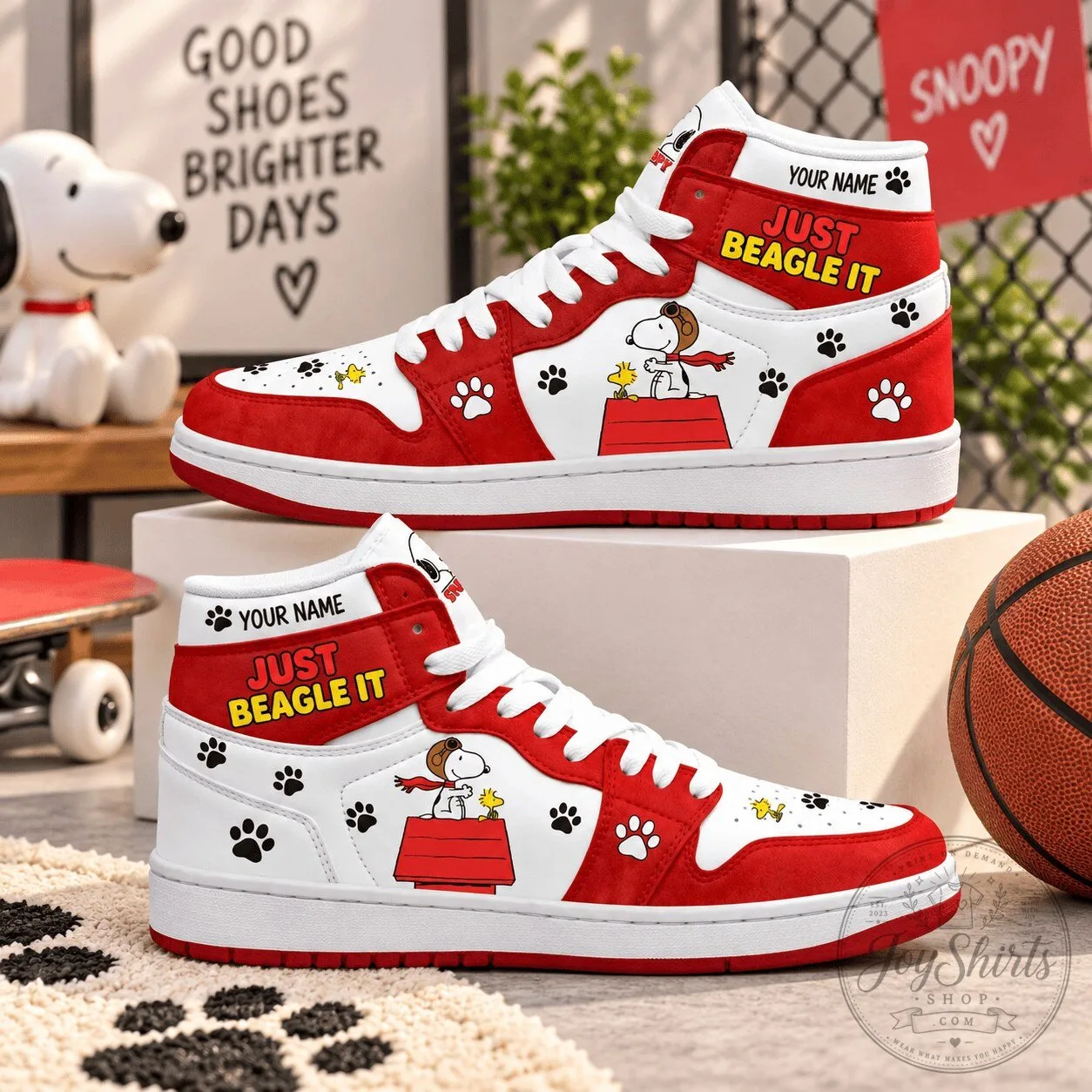 Snoopy Just Beagle It High Top Sneakers
