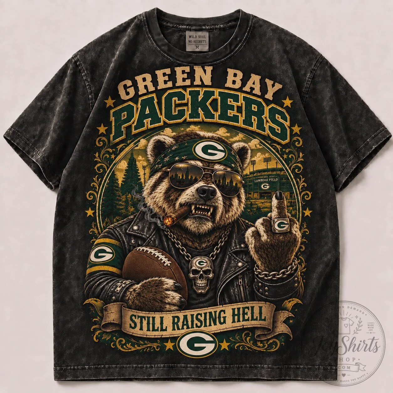 Green Bay Packers 1D Fan Vintage Washed T-Shirt for Men and Women