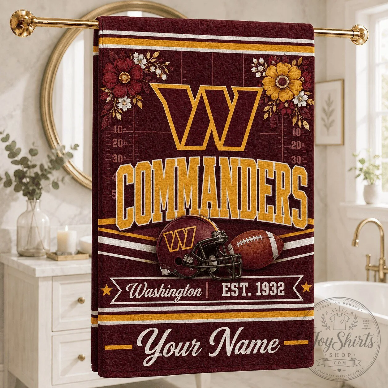 Customized Game Day Bath Towel for Washington Commanders Football Team