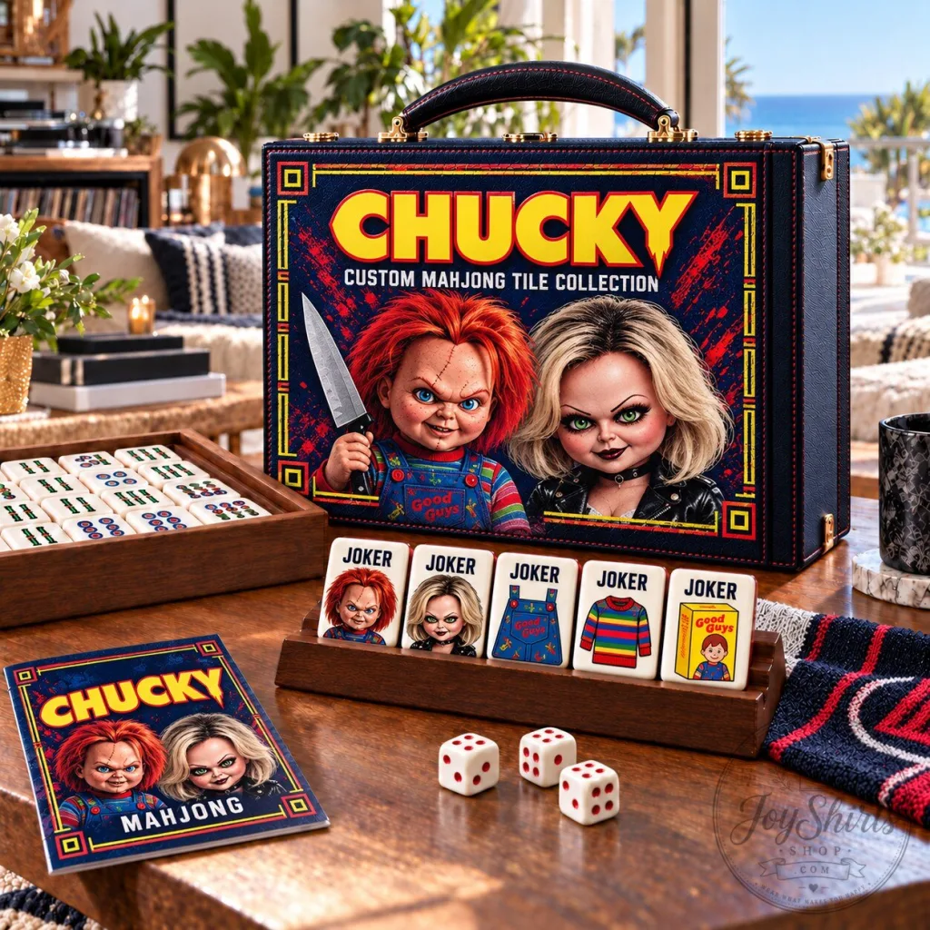 Chucky and Tiffany Valentine Mahjong Tile Collection Game Set Chucky and Tiffany Valentine Mahjong Tile Collection Game Set