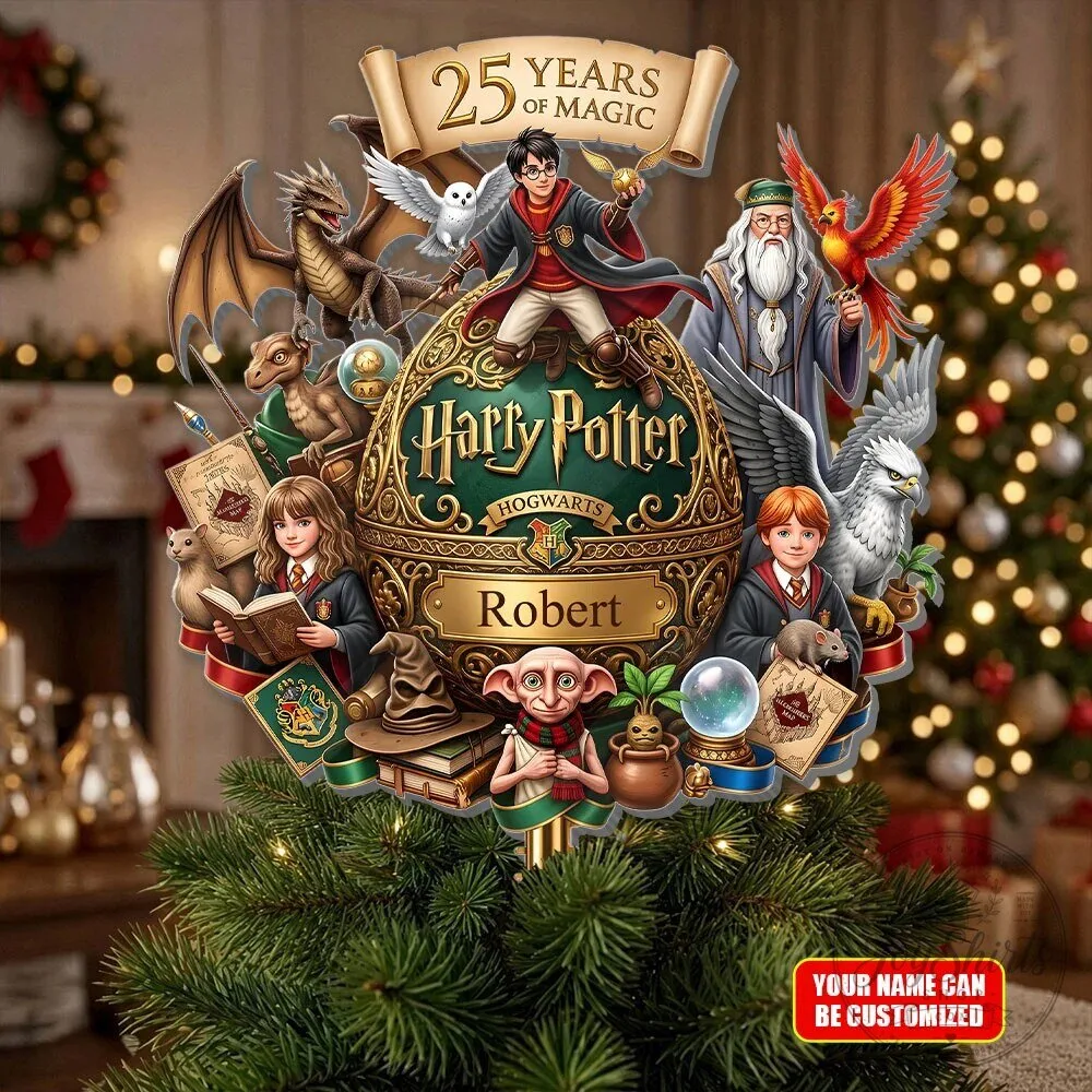 Harry Potter 25 Years of Magic Christmas Tree Topper Ornament