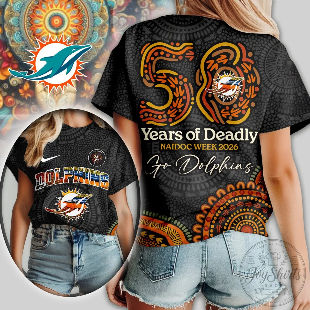 Miami Dolphins NFL Week 3 Shirt 50 Years of Deadly NAIDOC Week 2026 T-Shirt