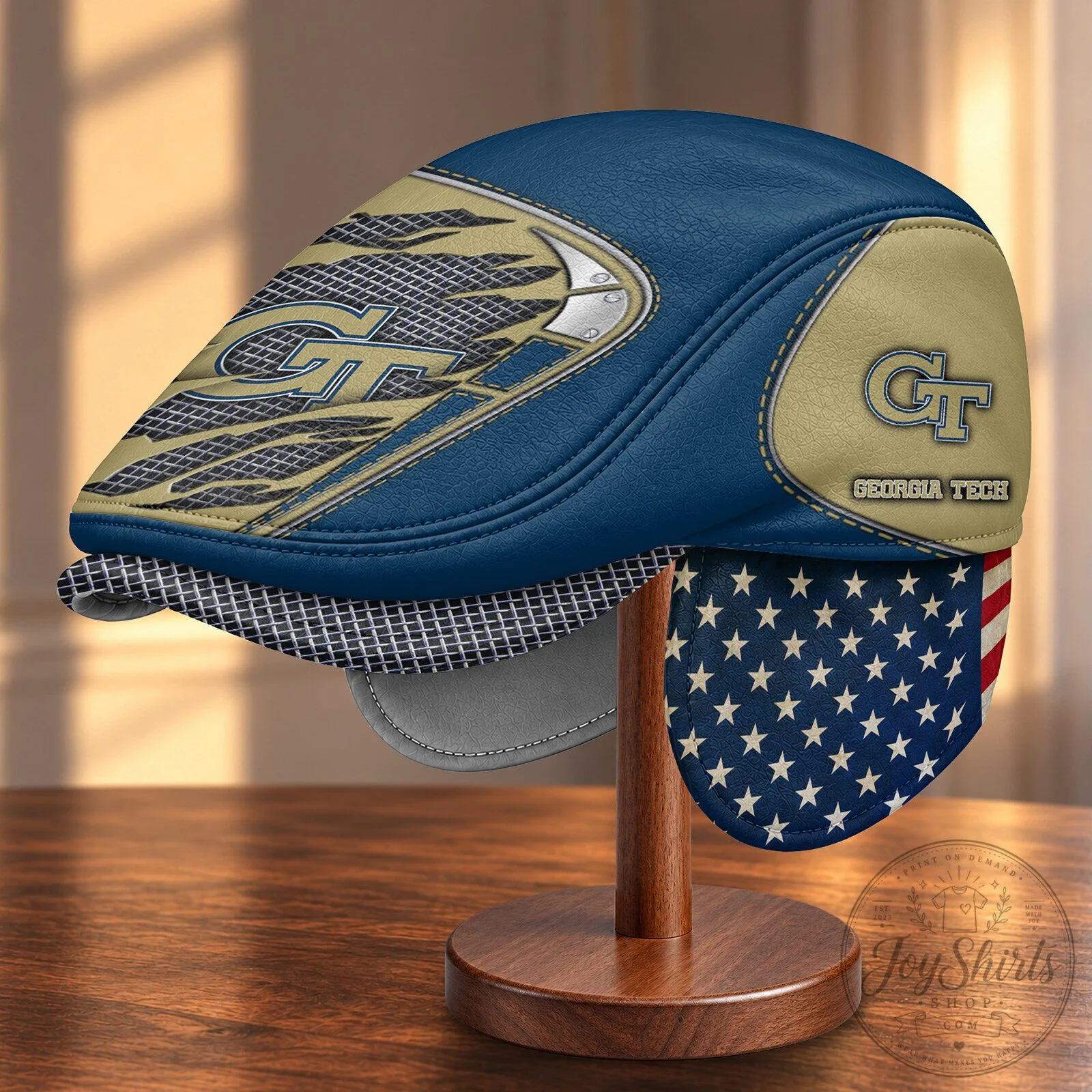 Georgia Institute of Technology Yellow Jackets NCAA Flat Cap with Ear Flaps