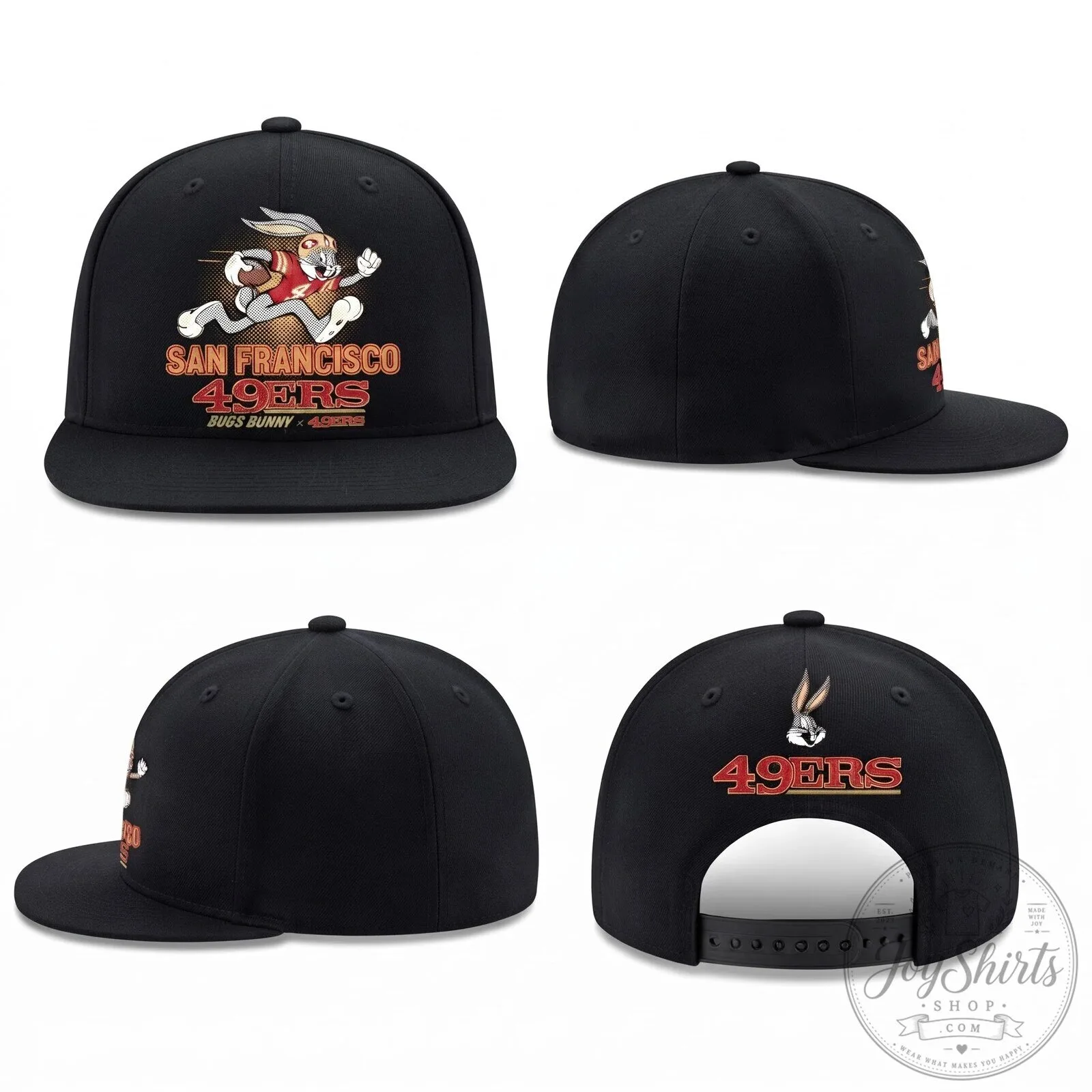 San Francisco 49ers Bugs Bunny Football Flat Bill Cap Hat