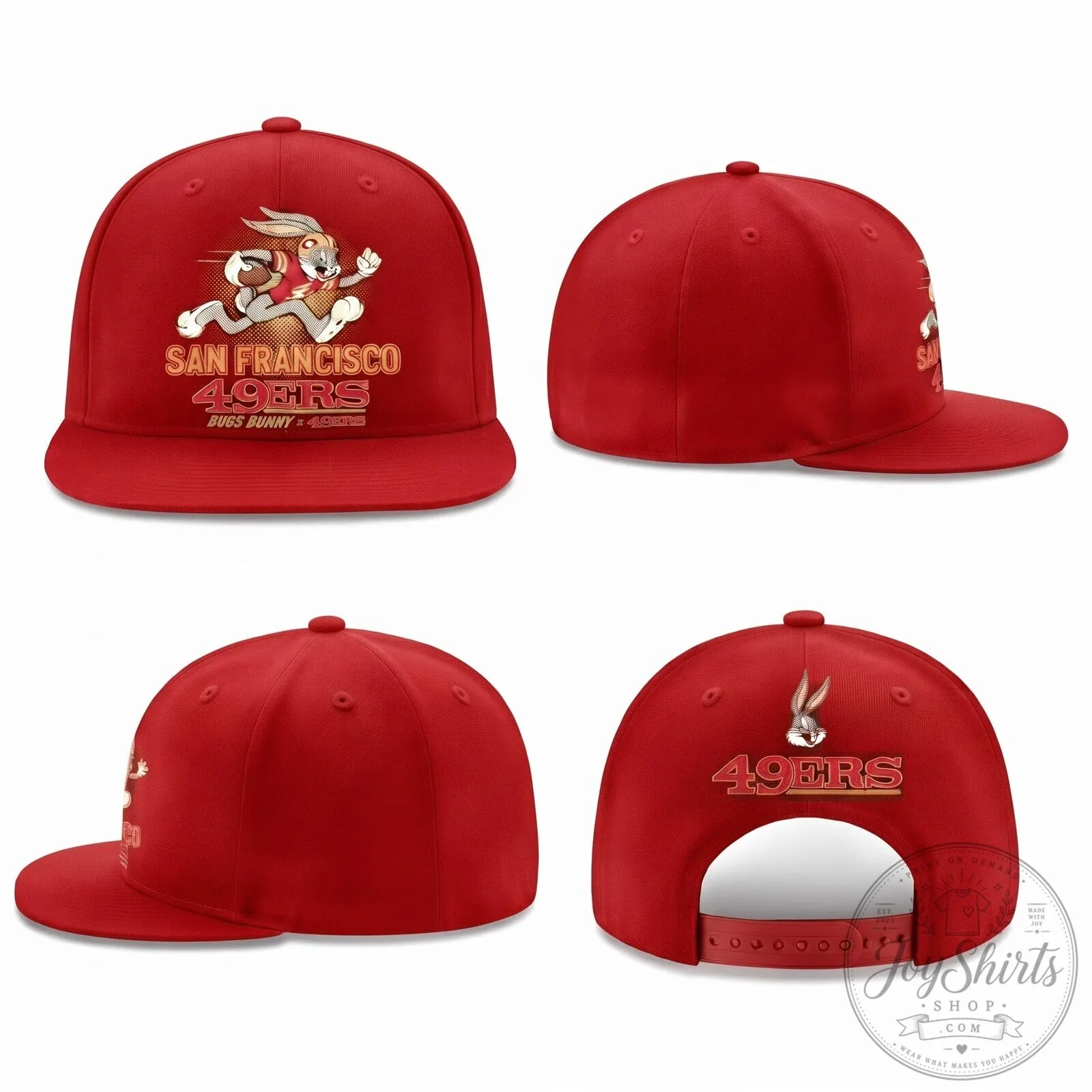 San Francisco 49ers Bugs Bunny Football Flat Bill Cap Hat 9 San Francisco 49ers Bugs Bunny Football Flat Bill Cap Hat