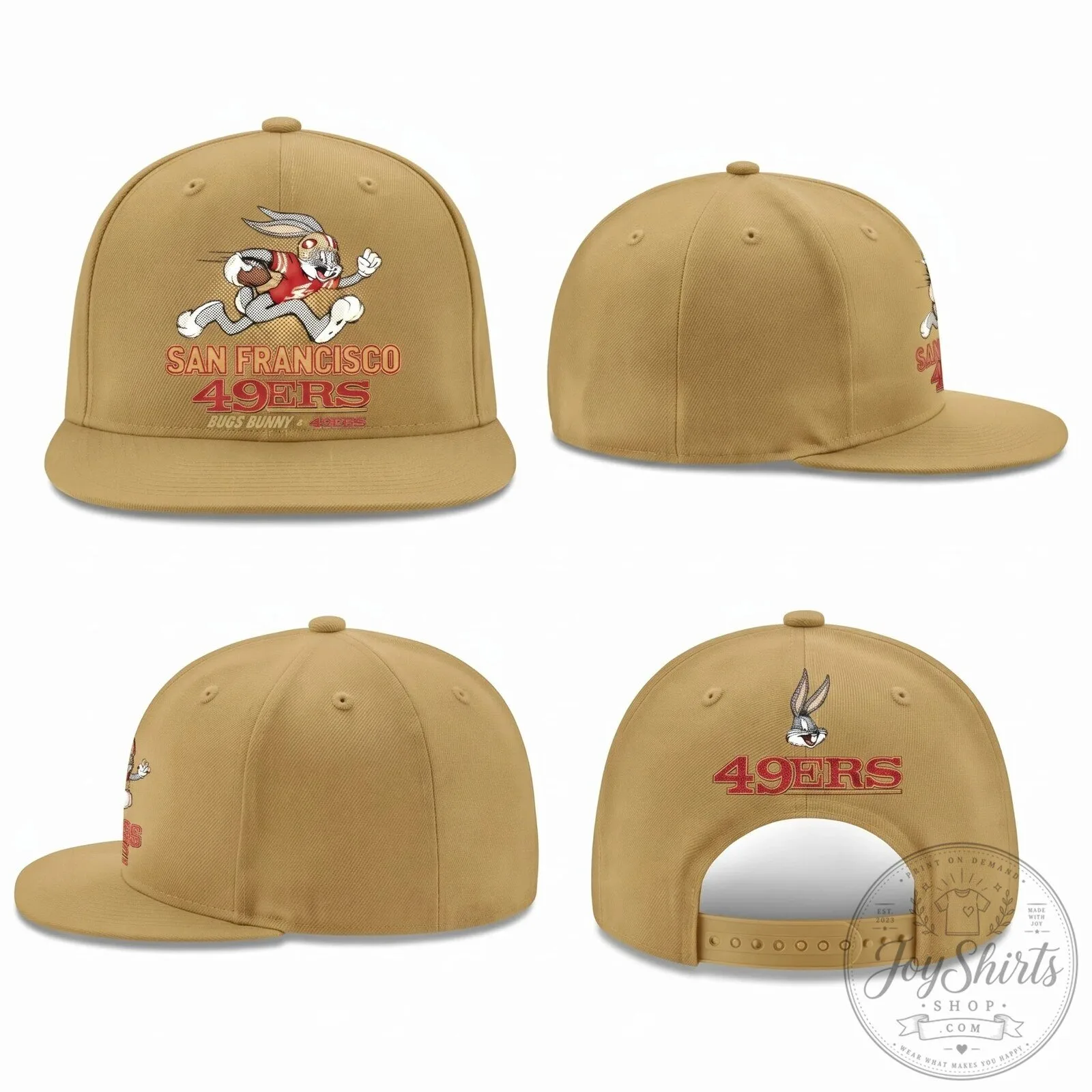 San Francisco 49ers Bugs Bunny Football Flat Bill Cap Hat 10 San Francisco 49ers Bugs Bunny Football Flat Bill Cap Hat